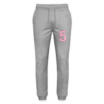 5 Rosa - Pantalon de jogging bio MOVER Stanley/Stella unisexe - gris chiné - Devant - Marisol (170cm) & Nik (191cm)