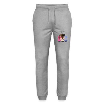 Besties Outfit - Stanley/Stella Unisex Bio Jogginghose Mover  - Grau meliert - Vorne - Marisol (170cm) & Nik (191cm)