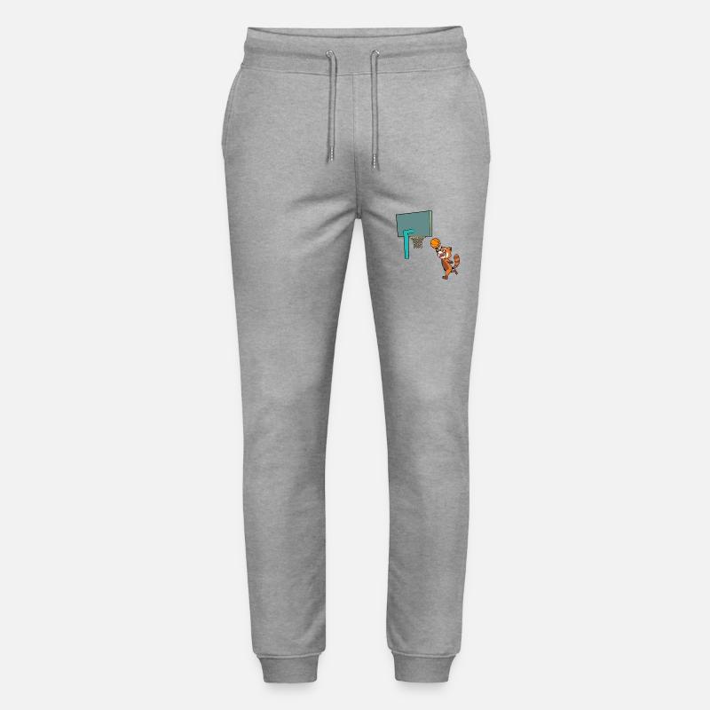 Comic Roter Panda spielt Basketball - Stanley/Stella Unisex Bio Jogginghose Mover - Grau meliert