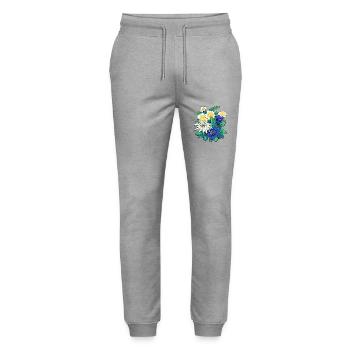 Österreich Blumen Blume Gebirge Berge Natur Flora - Stanley/Stella Unisex Bio Jogginghose Mover  - Grau meliert - Vorne - Marisol (170cm) & Nik (191cm)