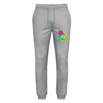 bunte Blumen, Blumenstrauß, Blumenranke, blumig - Stanley/Stella Unisex Bio Jogginghose Mover  - Grau meliert - Vorne - Marisol (170cm) & Nik (191cm)