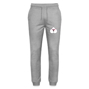 Ass Heart - Stanley/Stella Mover Unisex Organic Jogging Trousers - heather grey - Front - Marisol (170cm) & Nik (191cm)