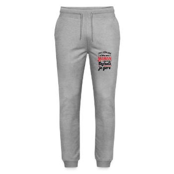 C'est compliqué d'être une Maman avec 3 Enfants - Pantalon de jogging bio MOVER Stanley/Stella unisexe - gris chiné - Devant - Marisol (170cm) & Nik (191cm)