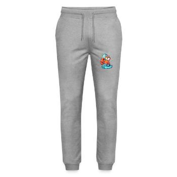 Cartoon Roter Panda DJ am Turntable - Stanley/Stella Unisex Bio Jogginghose Mover  - Grau meliert - Vorne - Marisol (170cm) & Nik (191cm)