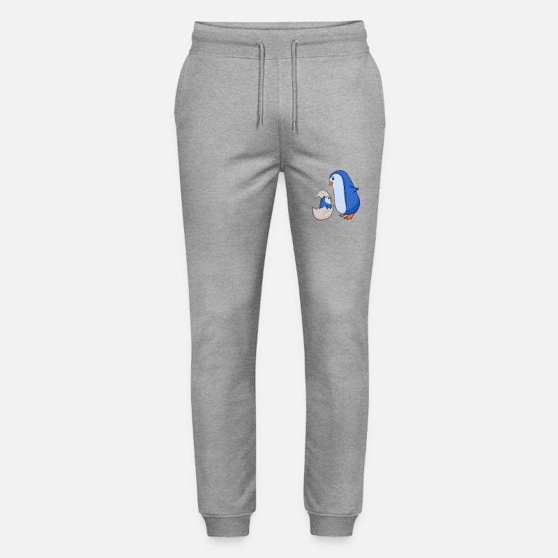 Pingouin avec Bébé Pingouin - Pantalon de jogging bio MOVER Stanley/Stella unisexe - gris chiné