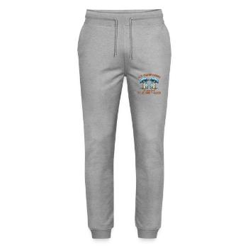 Champignon Forêt Idée Cadeau Nature Automne Hobby - Pantalon de jogging bio MOVER Stanley/Stella unisexe - gris chiné - Devant - Marisol (170cm) & Nik (191cm)