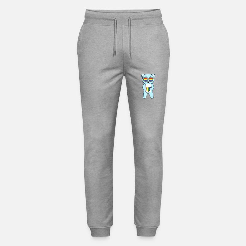 LGBT Tier Bär Regenbogen - Stanley/Stella Unisex Bio Jogginghose Mover  - Grau meliert