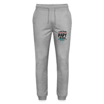 Je Vais Encore Être Papy En 2022 Cadeau Enceinte - Pantalon de jogging bio MOVER Stanley/Stella unisexe - gris chiné - Devant - Marisol (170cm) & Nik (191cm)