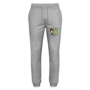 Soccer Boy It's My 2 Birthday Italienische Flagge - Stanley/Stella Unisex Bio Jogginghose Mover  - Grau meliert - Vorne - Marisol (170cm) & Nik (191cm)