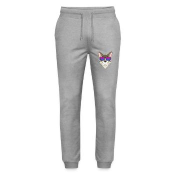 Bisexuell Singapura Katze Geschenk - Stanley/Stella Unisex Bio Jogginghose Mover  - Grau meliert - Vorne - Marisol (170cm) & Nik (191cm)