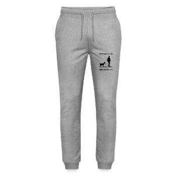 Ziege - Stanley/Stella Unisex Bio Jogginghose Mover  - Grau meliert - Vorne - Marisol (170cm) & Nik (191cm)