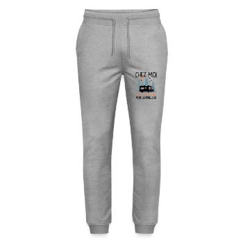 Chez Moi C'est Là Où Je Gare Mon Camping-car - Pantalon de jogging bio MOVER Stanley/Stella unisexe - gris chiné - Devant - Marisol (170cm) & Nik (191cm)