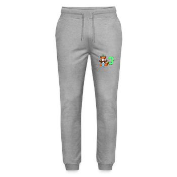 Mit Roter Panda - Kinder Geburtstag 3 Jahre - Stanley/Stella Unisex Bio Jogginghose Mover  - Grau meliert - Vorne - Marisol (170cm) & Nik (191cm)