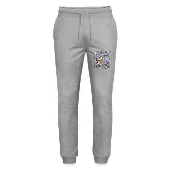 Rolling Into 10 Double Digits Floral Skaters 10. - Stanley/Stella Unisex Bio Jogginghose Mover  - Grau meliert - Vorne - Marisol (170cm) & Nik (191cm)
