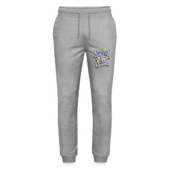 Rolling Into My 10th Birthday Roller Skater - Stanley/Stella Mover Unisex Organic Jogging Trousers - heather grey - Front - Marisol (170cm) & Nik (191cm)
