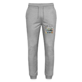 Médicament pour le bonheur dans les jours de printemps pour - Pantalon de jogging bio MOVER Stanley/Stella unisexe - gris chiné - Devant - Marisol (170cm) & Nik (191cm)