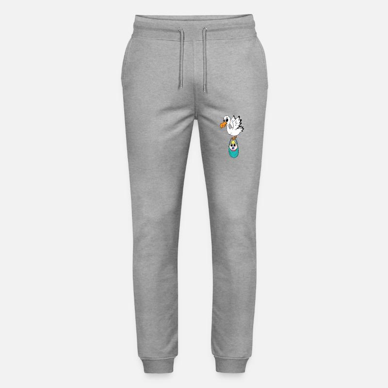 Oiseau avec grossesse de bébé - Pantalon de jogging bio MOVER Stanley/Stella unisexe - gris chiné