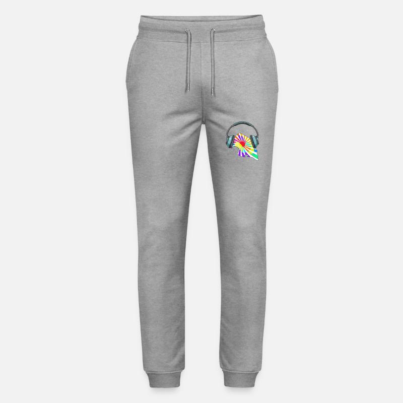 Fehmarn Kopfhörer Musik Bunt - Stanley/Stella Unisex Bio Jogginghose Mover - Grau meliert