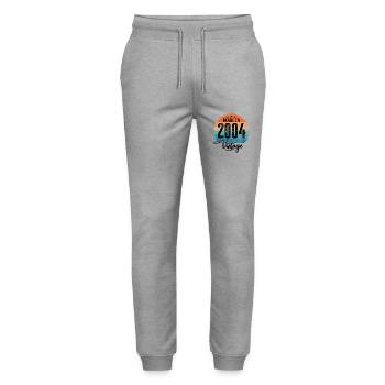 Vintage Made in 2004 Year of birth 2004 Birthday - Stanley/Stella Mover Unisex Organic Jogging Trousers - heather grey - Front - Marisol (170cm) & Nik (191cm)