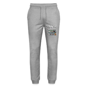 My Happy Medicine Every Day Pill - Stanley/Stella Mover Unisex Organic Jogging Trousers - heather grey - Front - Marisol (170cm) & Nik (191cm)