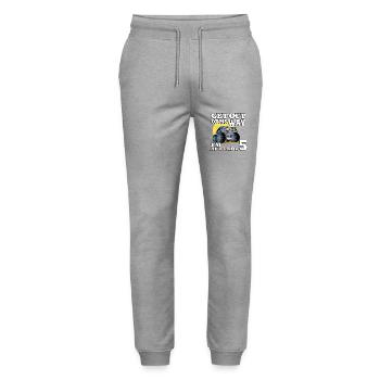 Sortez de mon chemin je suis déjà 5 camion 5. - Pantalon de jogging bio MOVER Stanley/Stella unisexe - gris chiné - Devant - Marisol (170cm) & Nik (191cm)