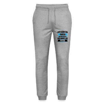 Erzgebirge Mann Namen Sachsen Peter - Stanley/Stella Unisex Bio Jogginghose Mover  - Grau meliert - Vorne - Marisol (170cm) & Nik (191cm)