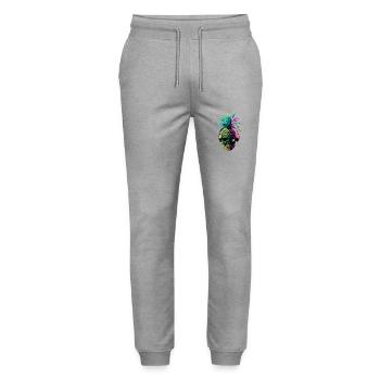 EDM Music Rave Festival Ananas Techno - Pantalon de jogging bio MOVER Stanley/Stella unisexe - gris chiné - Devant - Marisol (170cm) & Nik (191cm)
