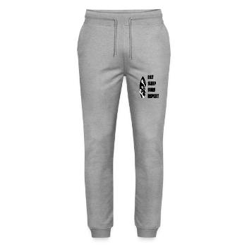 Surfer Surferin surfen Wellenreiten Surfbrett - Stanley/Stella Unisex Bio Jogginghose Mover  - Grau meliert - Vorne - Marisol (170cm) & Nik (191cm)