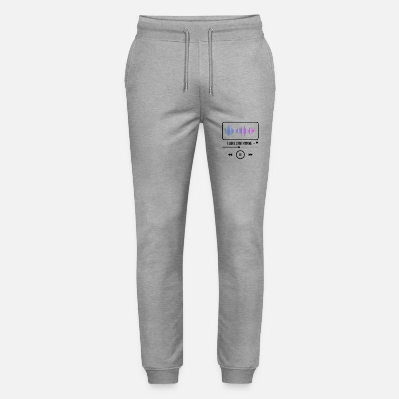 I love Synthwave - Stanley/Stella Unisex Bio Jogginghose Mover  - Grau meliert