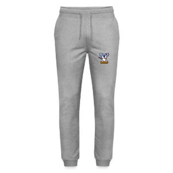 süßer Koala Bär Mädchen isst Nudeln mit Stäbchen - Stanley/Stella Unisex Bio Jogginghose Mover  - Grau meliert - Vorne - Marisol (170cm) & Nik (191cm)