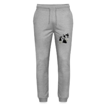 Mountains Alps Snow Spring Flowers Flora Mountains - Stanley/Stella Mover Unisex Organic Jogging Trousers - heather grey - Front - Marisol (170cm) & Nik (191cm)