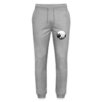 Bouledogue français - Pantalon de jogging bio MOVER Stanley/Stella unisexe - gris chiné - Devant - Marisol (170cm) & Nik (191cm)