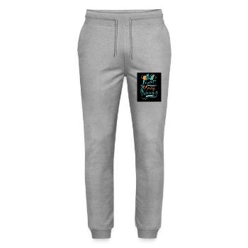 WHALES JUST KEEP SWIMMING - Stanley/Stella Mover Unisex Organic Jogging Trousers - heather grey - Front - Marisol (170cm) & Nik (191cm)