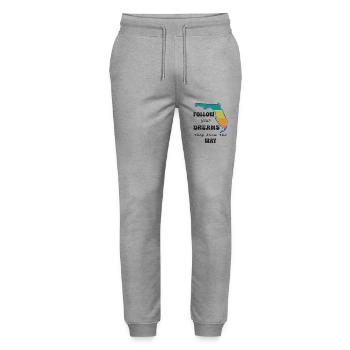 Follow your dreams - Stanley/Stella Unisex Bio Jogginghose Mover  - Grau meliert - Vorne - Marisol (170cm) & Nik (191cm)