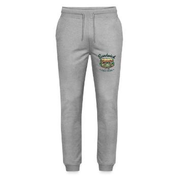Sandwich - Stanley/Stella Mover Unisex Organic Jogging Trousers - heather grey - Front - Marisol (170cm) & Nik (191cm)