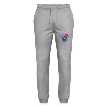 Colorful Splash Art Dog Lover Labrador Retriever - Stanley/Stella Mover Unisex Organic Jogging Trousers - heather grey - Front - Marisol (170cm) & Nik (191cm)