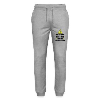 Achtung Gestört Nicht therapierbar - Stanley/Stella Unisex Bio Jogginghose Mover  - Grau meliert - Vorne - Marisol (170cm) & Nik (191cm)