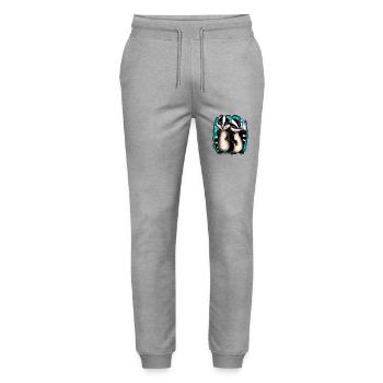 SKUNKS LUSTIG - Stanley/Stella Unisex Bio Jogginghose Mover  - Grau meliert - Vorne - Marisol (170cm) & Nik (191cm)