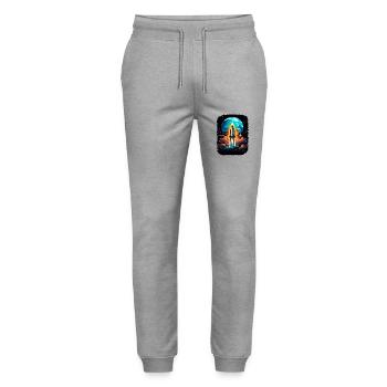 Space Weltraum Raumschiff Start Abheben Lift Off - Stanley/Stella Unisex Bio Jogginghose Mover  - Grau meliert - Vorne - Marisol (170cm) & Nik (191cm)