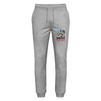 Slot Car Racing Because Retirement Is Hard Racer - Stanley/Stella Mover Unisex Organic Jogging Trousers - heather grey - Front - Marisol (170cm) & Nik (191cm)