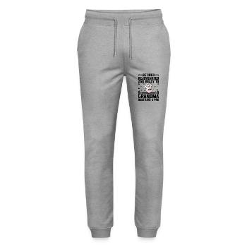 Bakery Retired Grandma Pensioner Pension Baker Pas - Stanley/Stella Mover Unisex Organic Jogging Trousers - heather grey - Front - Marisol (170cm) & Nik (191cm)