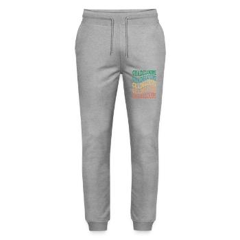 Belle idee cadeau souvenir de la guadeloupe - Pantalon de jogging bio MOVER Stanley/Stella unisexe - gris chiné - Devant - Marisol (170cm) & Nik (191cm)