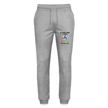 Volley-ball appelle et je dois y aller - Pantalon de jogging bio MOVER Stanley/Stella unisexe - gris chiné - Devant - Marisol (170cm) & Nik (191cm)