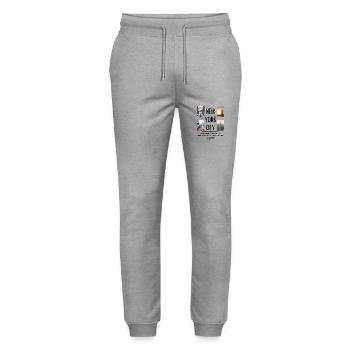 New York City Skyline NYC Manhattan - Stanley/Stella Unisex Bio Jogginghose Mover  - Grau meliert - Vorne - Marisol (170cm) & Nik (191cm)