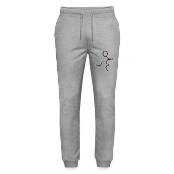 Woman happy with tattoo and gift. - Stanley/Stella Mover Unisex Organic Jogging Trousers - heather grey - Front - Marisol (170cm) & Nik (191cm)