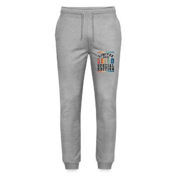 Limited Edition since 1960 Geburtstag Geschenk - Stanley/Stella Unisex Bio Jogginghose Mover  - Grau meliert - Vorne - Marisol (170cm) & Nik (191cm)