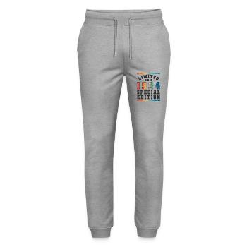 Edition limitée depuis 1934 Cadeau d’anniversaire - Pantalon de jogging bio MOVER Stanley/Stella unisexe - gris chiné - Devant - Marisol (170cm) & Nik (191cm)