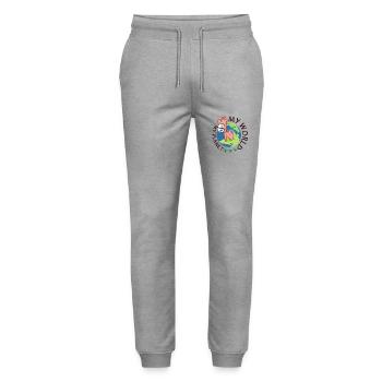 Giraffe Day - Love of Nature - Stanley/Stella Mover Unisex Organic Jogging Trousers - heather grey - Front - Marisol (170cm) & Nik (191cm)
