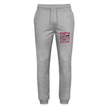 Papy A Toujours Raison Si Mamy Est D'accord - Pantalon de jogging bio MOVER Stanley/Stella unisexe - gris chiné - Devant - Marisol (170cm) & Nik (191cm)
