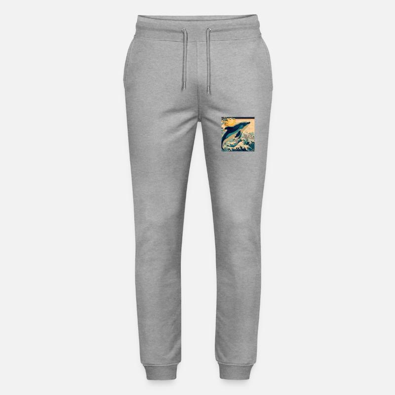 Delfin Japanisch - Stanley/Stella Unisex Bio Jogginghose Mover  - Grau meliert